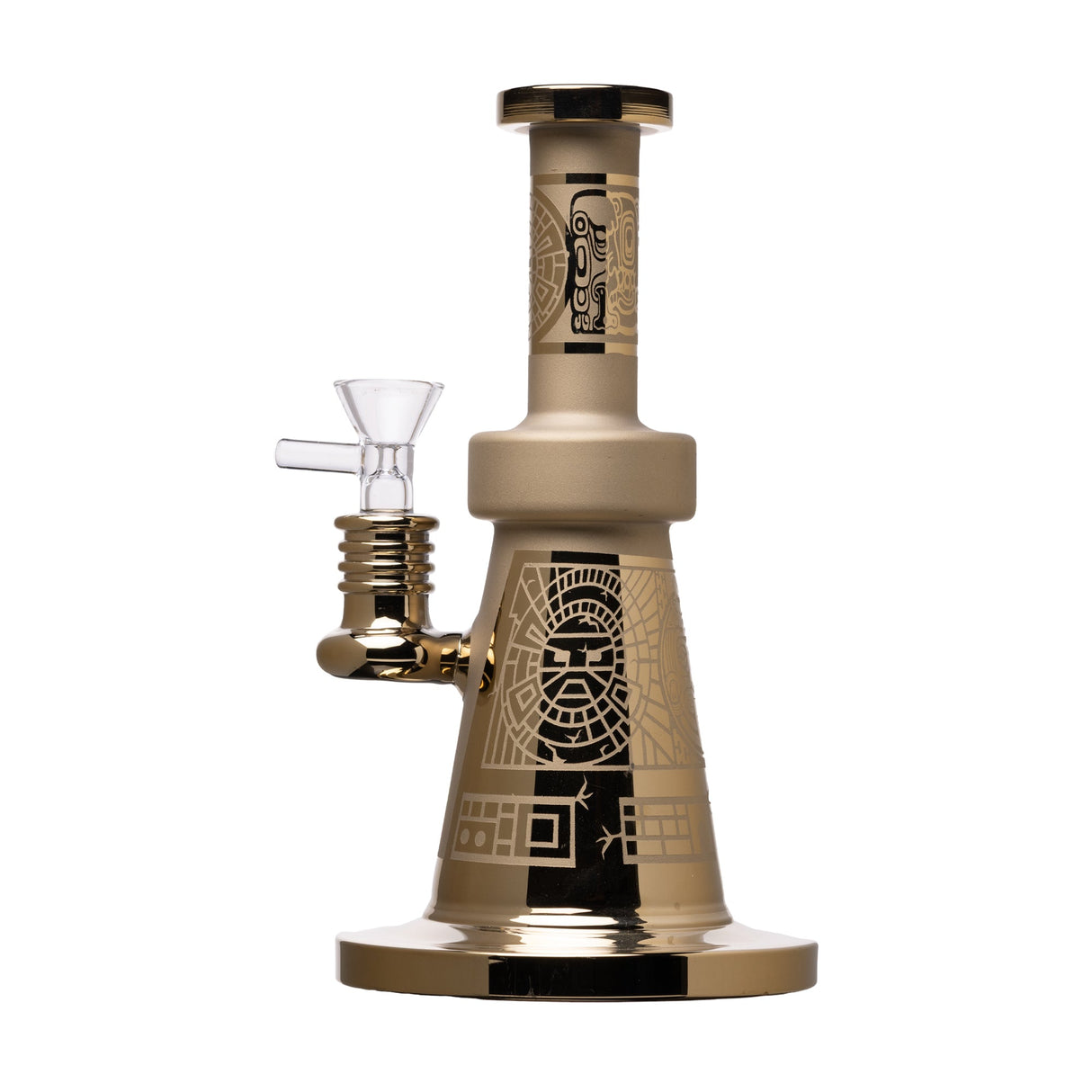 Human Grade Aztec (Sandblasted) Glass Water Pipe