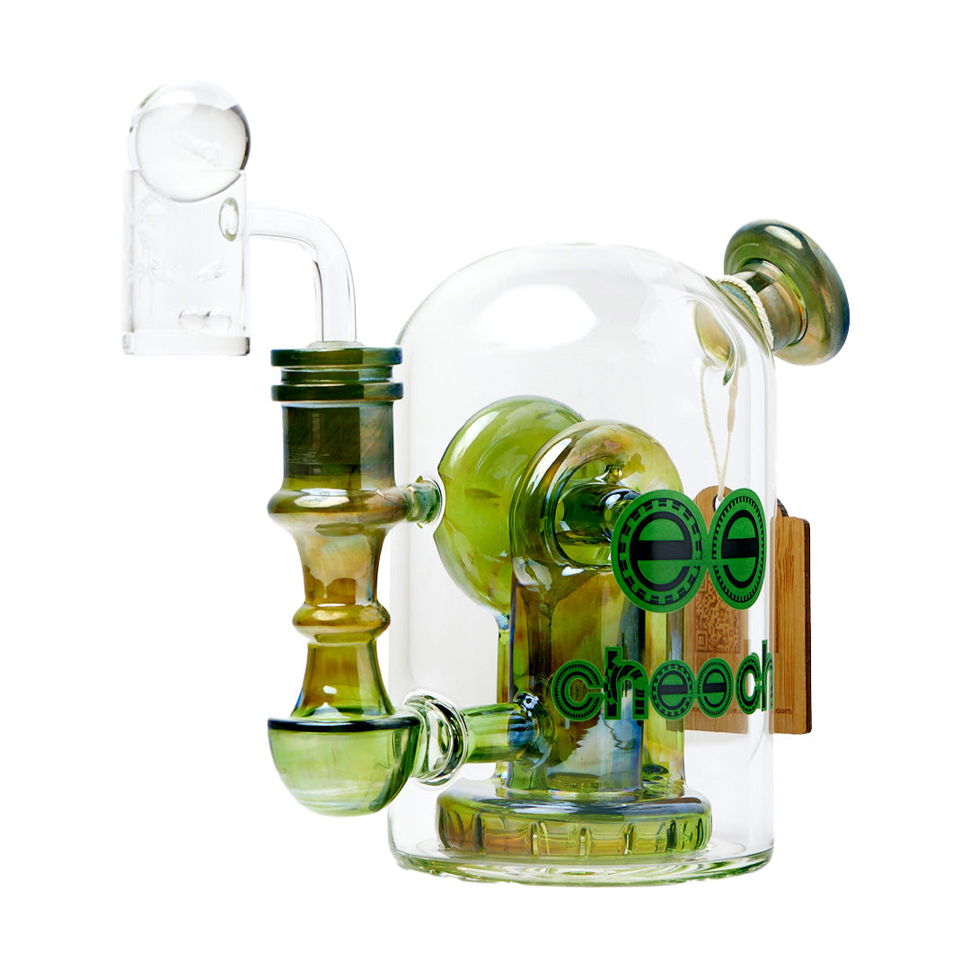 Cheech Glass 5.75" Fumed Machine Dab Rig with Marbles and 14mm Female Joint - Green Variant