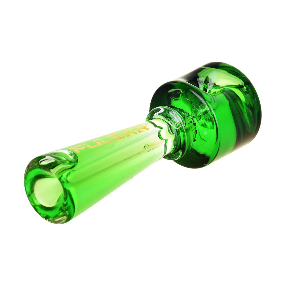 Pulsar Stacked Geometric Glycerin Hand Pipe, 4.25" with Borosilicate Glass, Side View