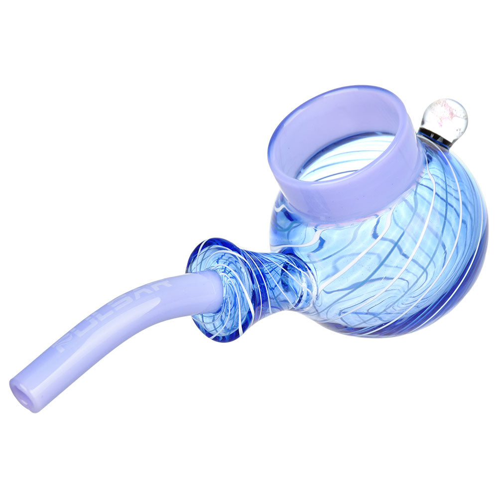 Pulsar Color Swirl Hand Pipe, Blue Variant, 6.5" Sherlock Style with Borosilicate Glass