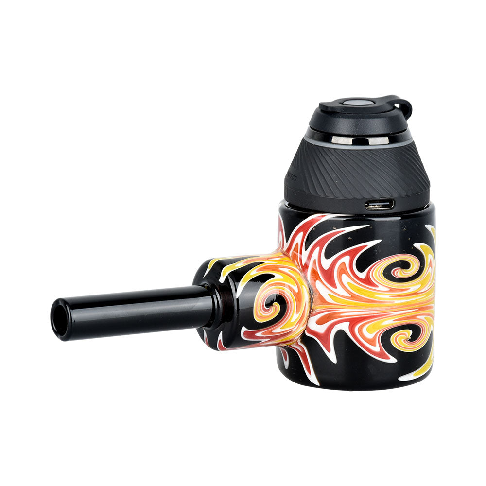 Pulsar Fire Phoenix Hand Pipe Attachment for Puffco Proxy, 4.75" with Colorful Glass Design, Side View