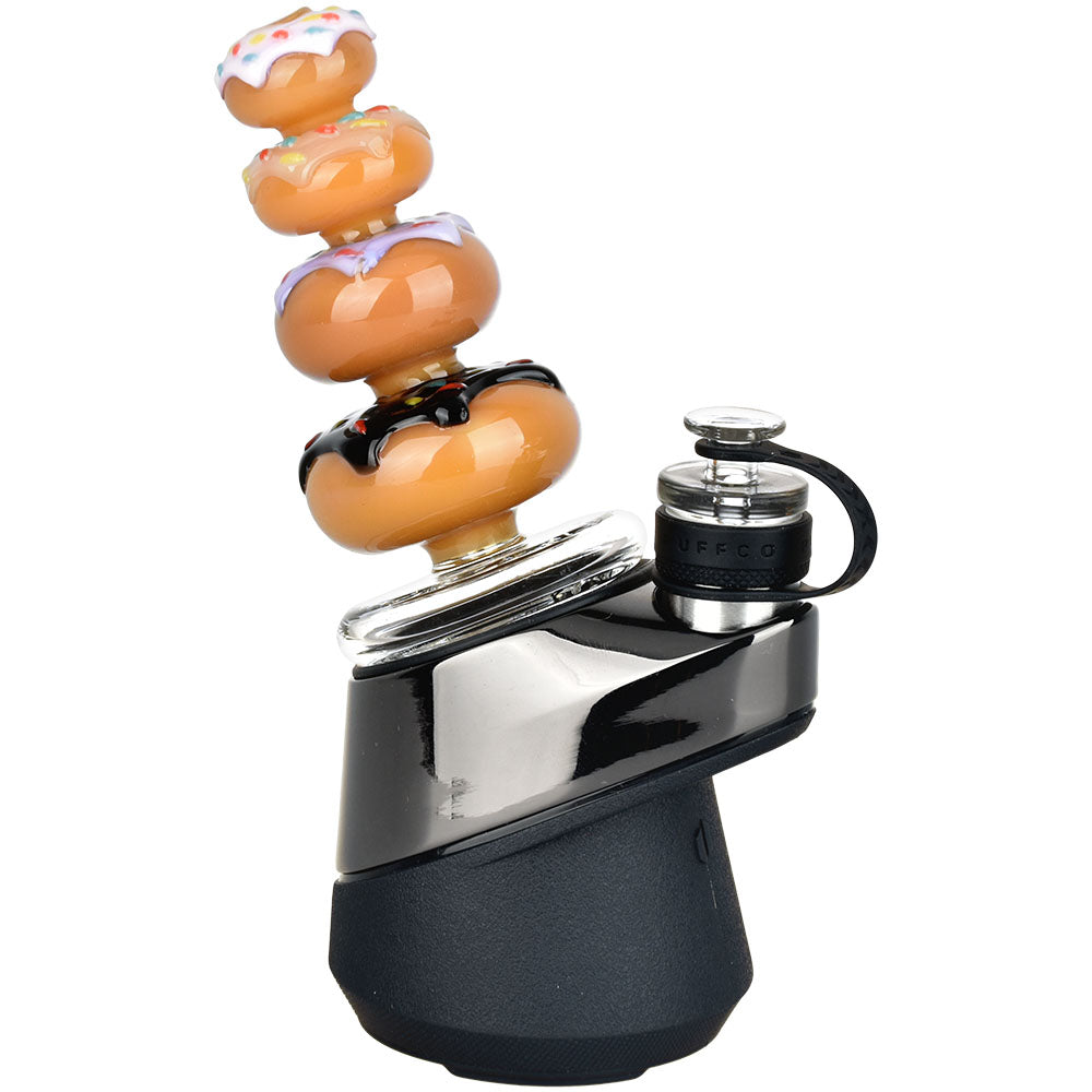 Pulsar Donut Staxx Dry Attachment on Puffco Peak, Front View, with Unique Donut Design
