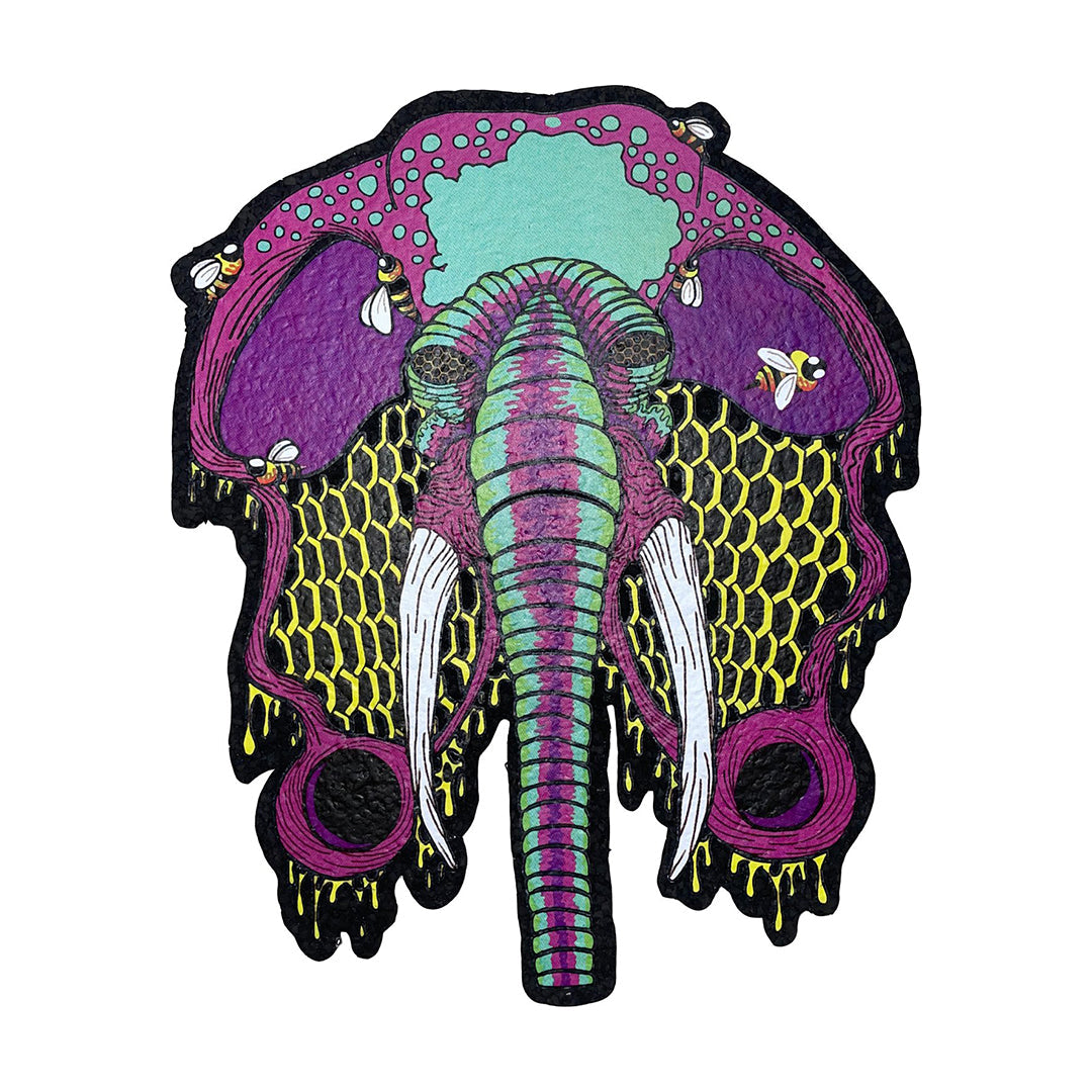 East Coasters 10" Elephant Dab Mat, Colorful Artistic Design, Protective Accessory