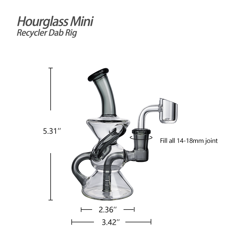 Waxmaid 5.31β³ Hourglass Mini Recycler Dab Rig