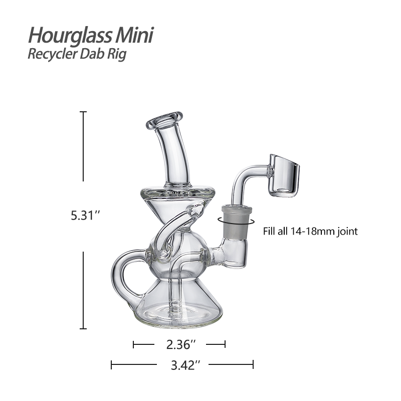 Waxmaid 5.31β³ Hourglass Mini Recycler Dab Rig