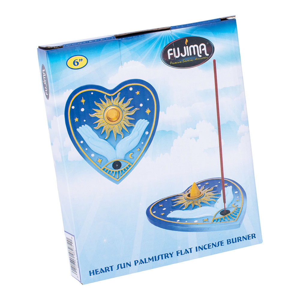 Fujima Sun Heart Flat Incense Burner - 6"