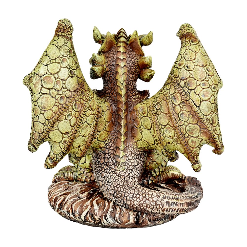 Rascally Dragon Polyresin Votive Candle Holder, 6.5" with Intricate Detailing, Front View