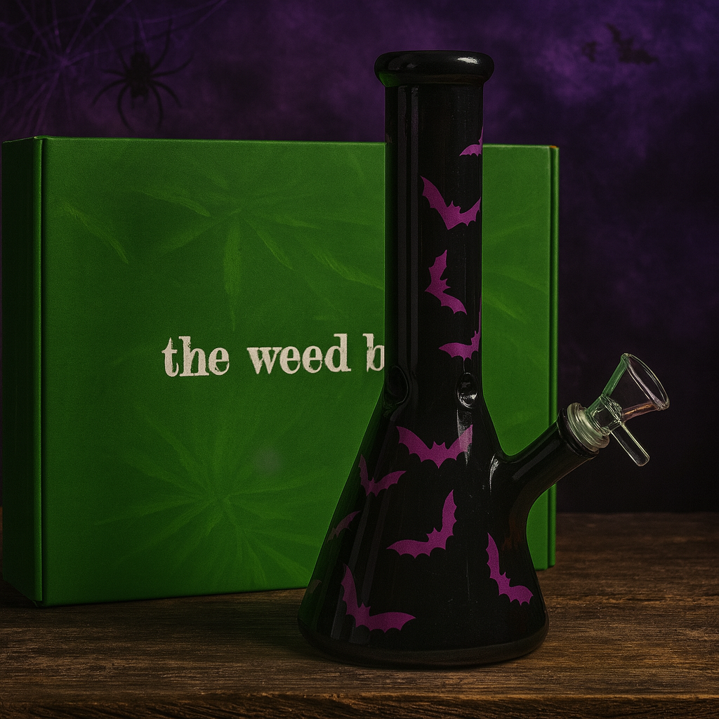 10 inch Purple Bat Beaker Bong packaging