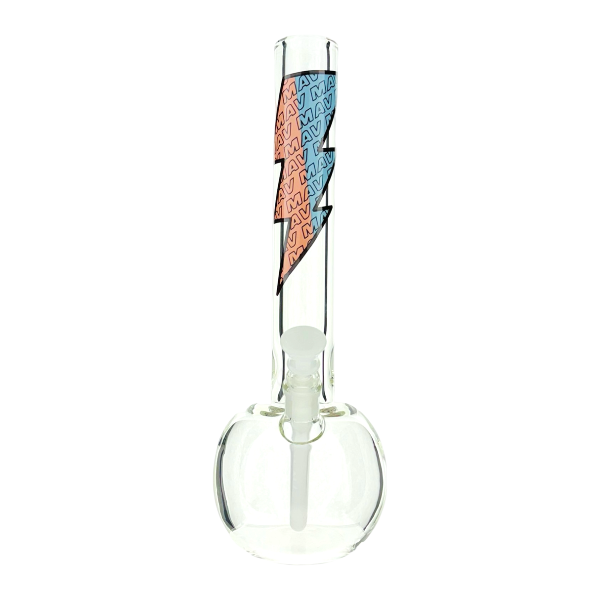 16" 9mm Old School Bubble Bottom Bong Retro Bolt Logo