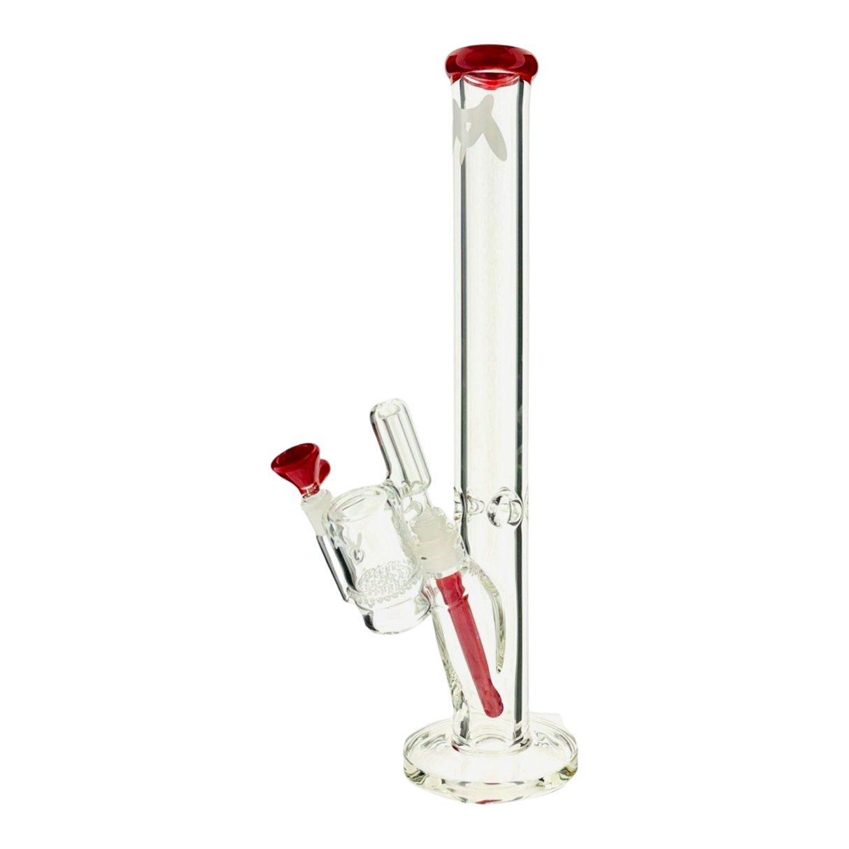 18" X 9mm Red Top Straight Bong + Ash Catcher Combo