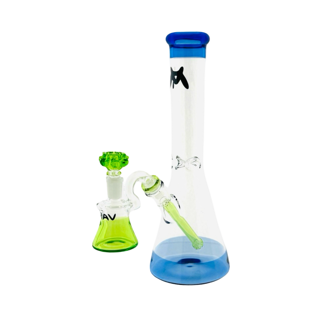 12" Blue Ooze Beaker Bong + Ash Catcher Bowl Combo
