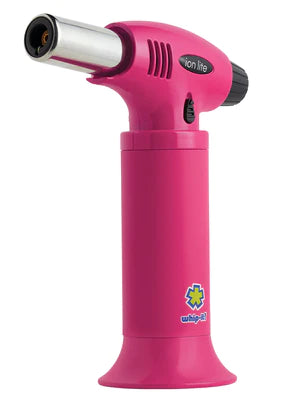 Whip-it! Ion Lite Torch Lighter in Pink, Portable 6" High, for Dab Rigs and Bongs, Front View