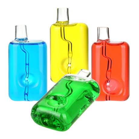 Assorted colors Ironic Vape Bar Glycerin Hand Pipes, compact and portable design, front view