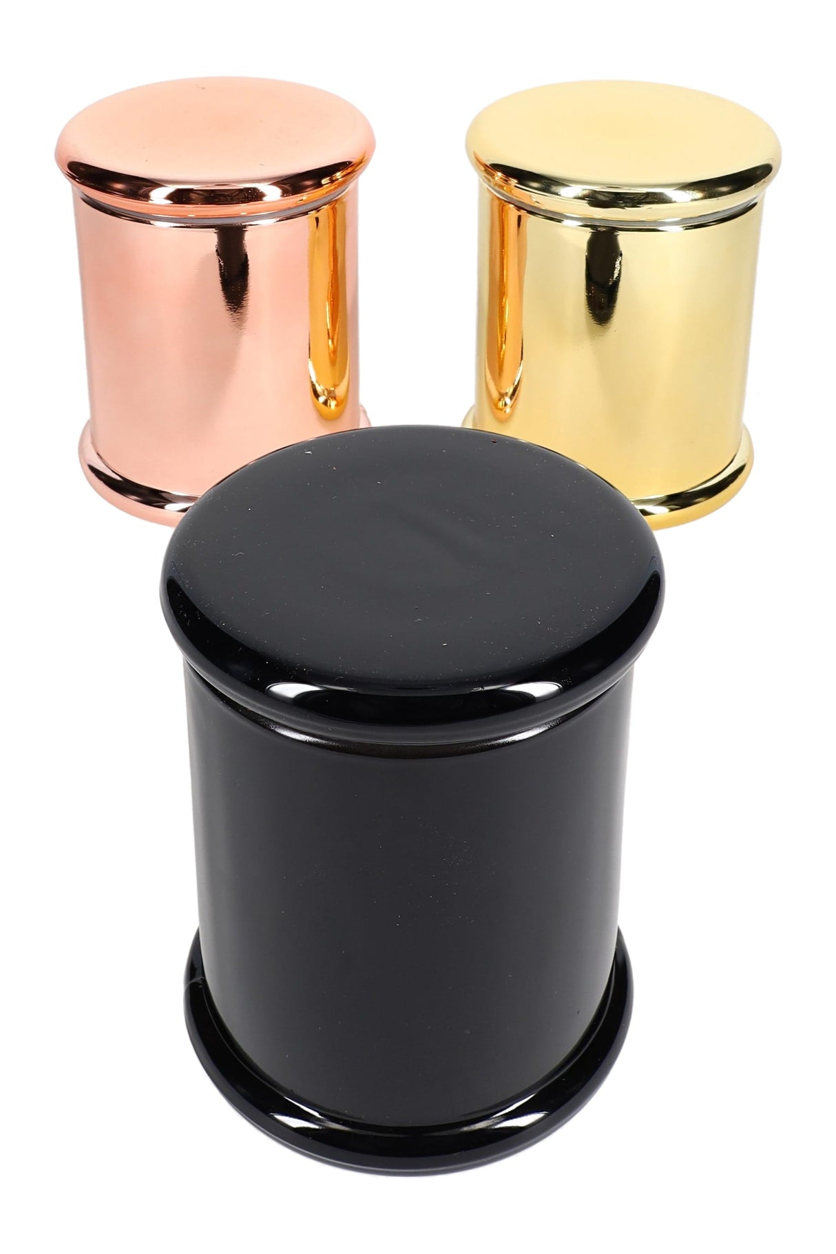 Large Colored Glass Jar – 4″ H × 3½″