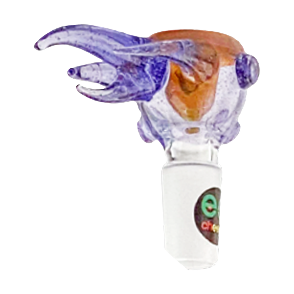 Cheech Glass Super Galactic Bong Bowl in Purple with Glass-on-Glass Joint - Front View