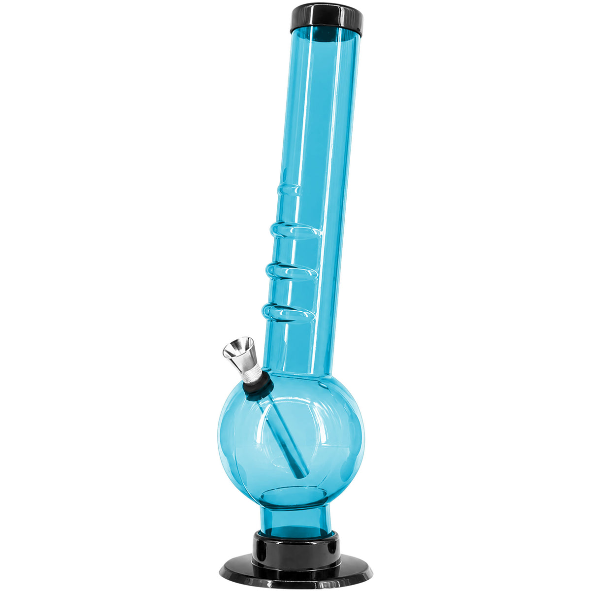 JM Enterprises 9-12" Acrylic Angled Neck Straight Tube Bubble Bong - Multiple Colors