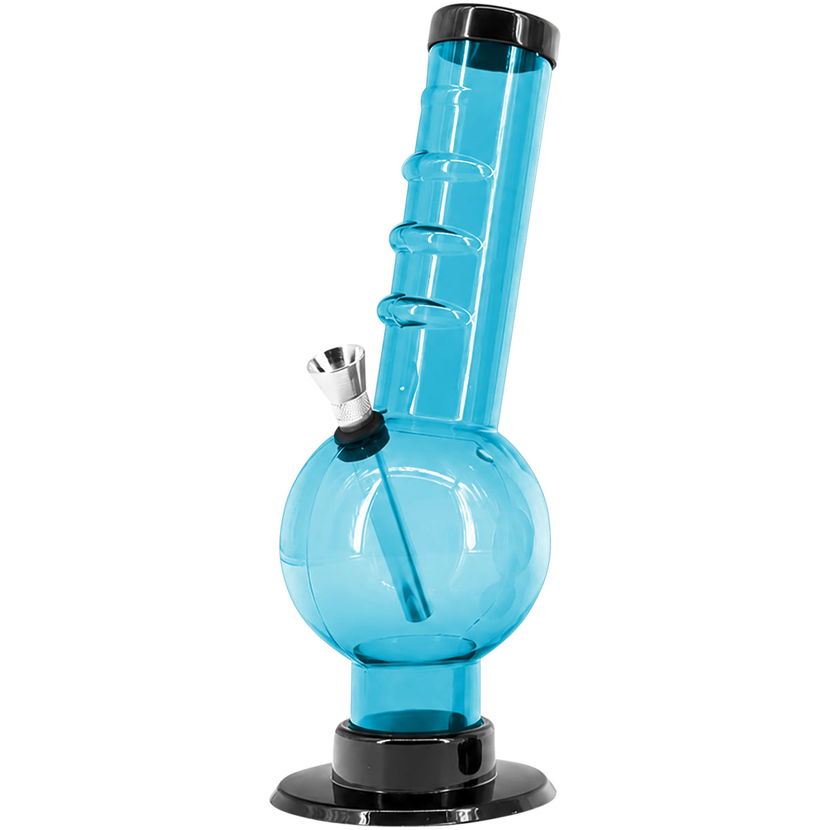 JM Enterprises 9-12" Acrylic Angled Neck Straight Tube Bubble Bong - Multiple Colors