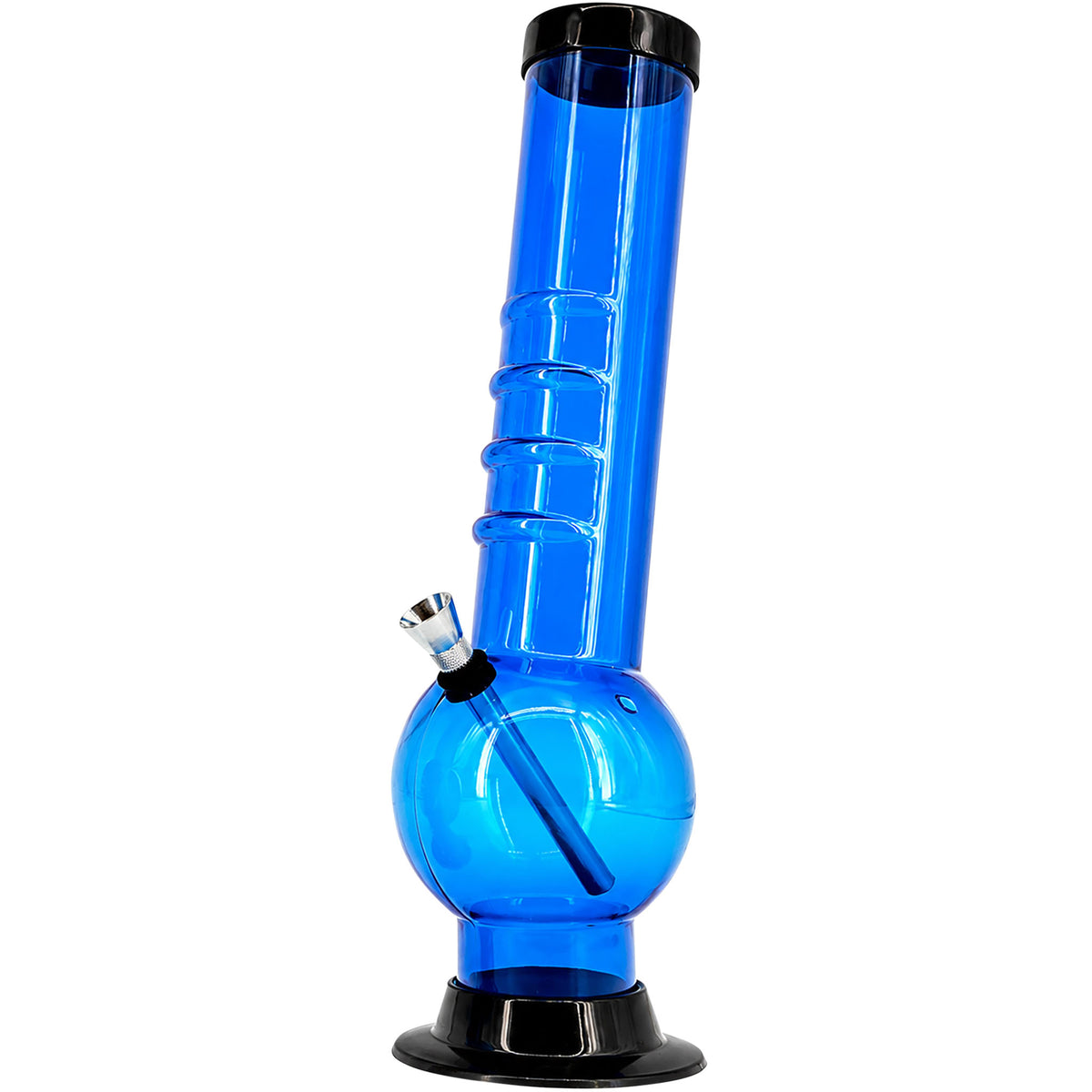JM Enterprises 9-12" Acrylic Bent Neck Bubble Base Bong - Multiple Colors