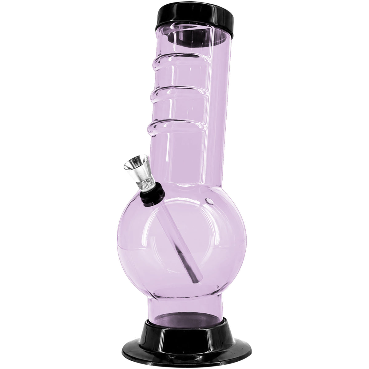 JM Enterprises 9-12" Acrylic Bent Neck Bubble Base Bong - Multiple Colors