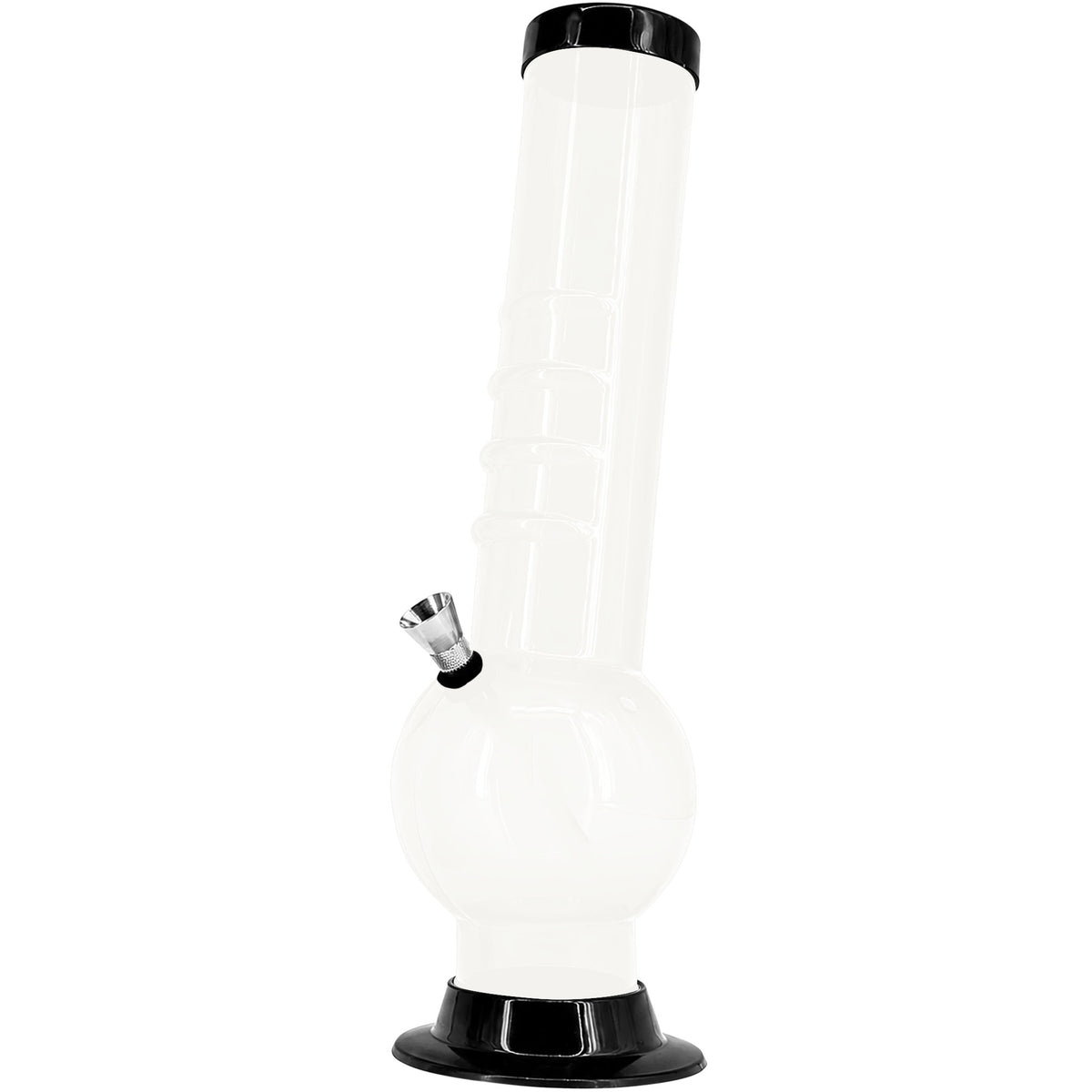 JM Enterprises 9-12" Acrylic Bent Neck Bubble Base Bong - Multiple Colors
