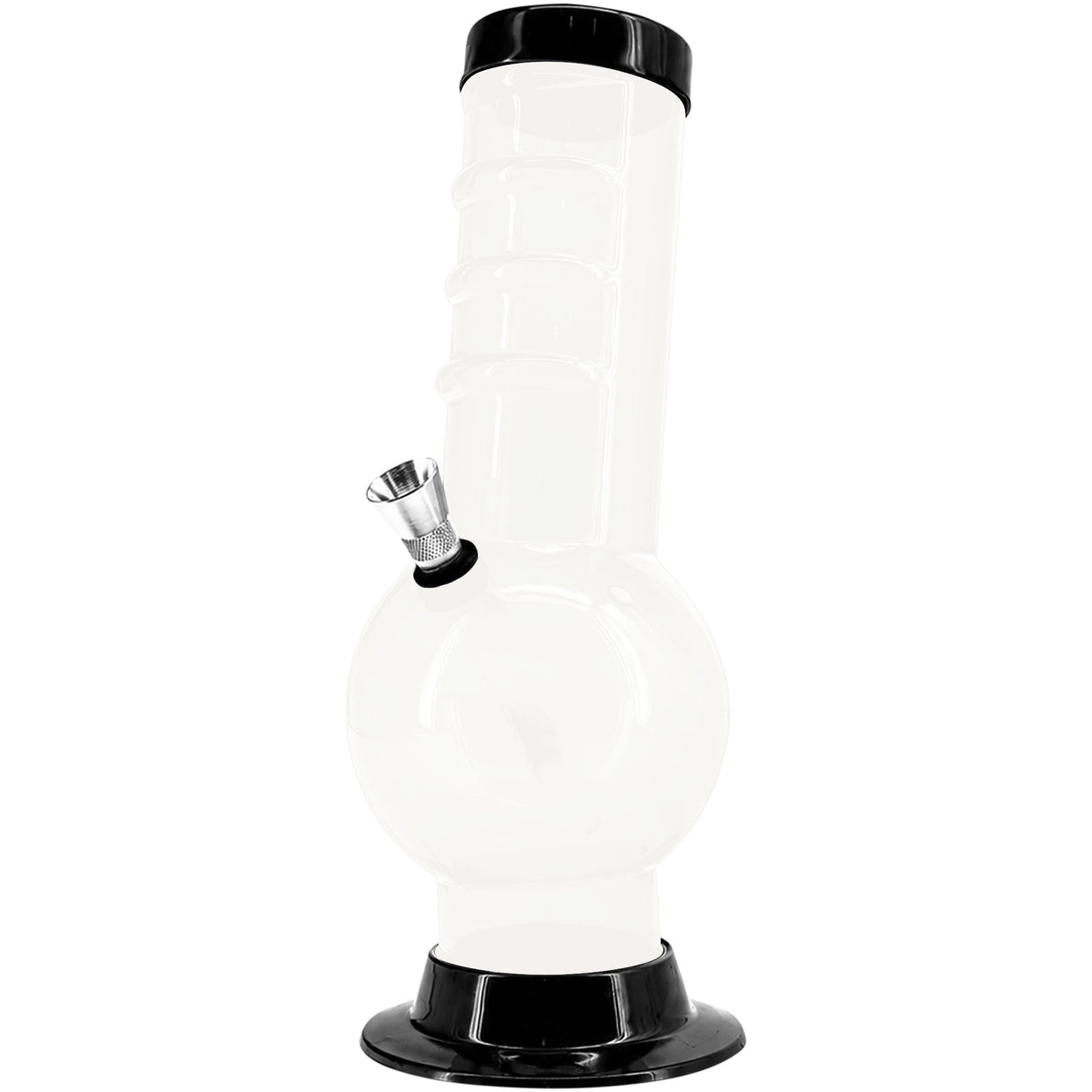 JM Enterprises 9-12" Acrylic Bent Neck Bubble Base Bong - Multiple Colors