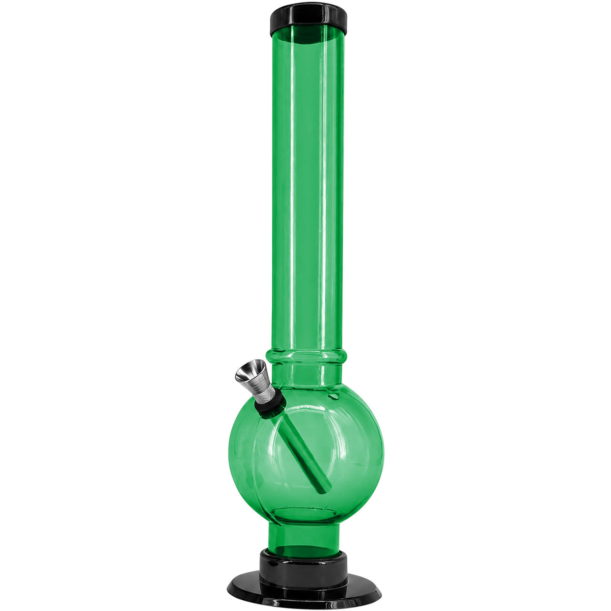 JM Enterprises 9-12" Acrylic Straight Tube Bubble Bottom Bong - Multiple Colors