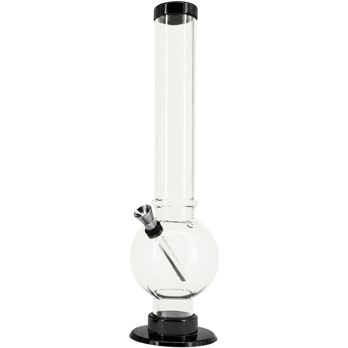 JM Enterprises 9-12" Acrylic Straight Tube Bubble Bottom Bong - Multiple Colors