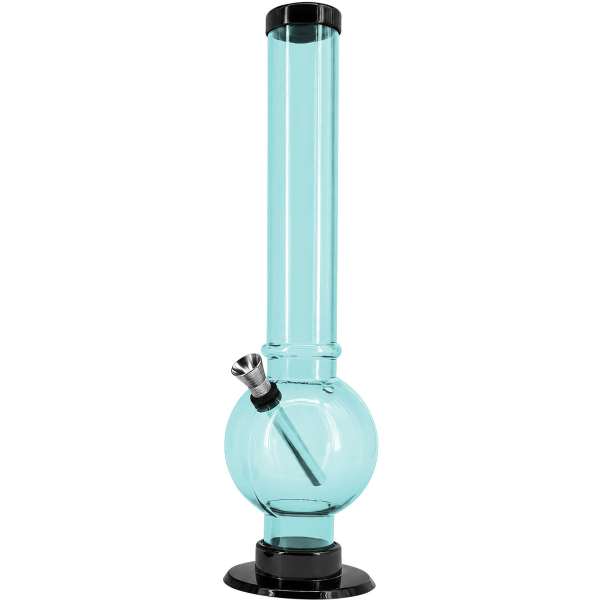 JM Enterprises 9-12" Acrylic Straight Tube Bubble Bottom Bong - Multiple Colors