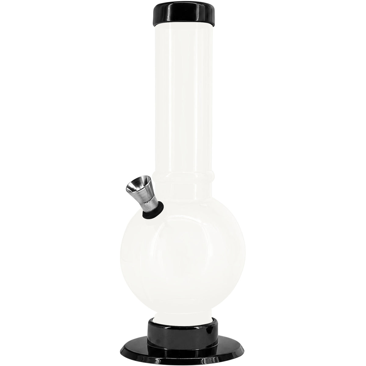 JM Enterprises 9-12" Acrylic Straight Tube Bubble Bottom Bong - Multiple Colors