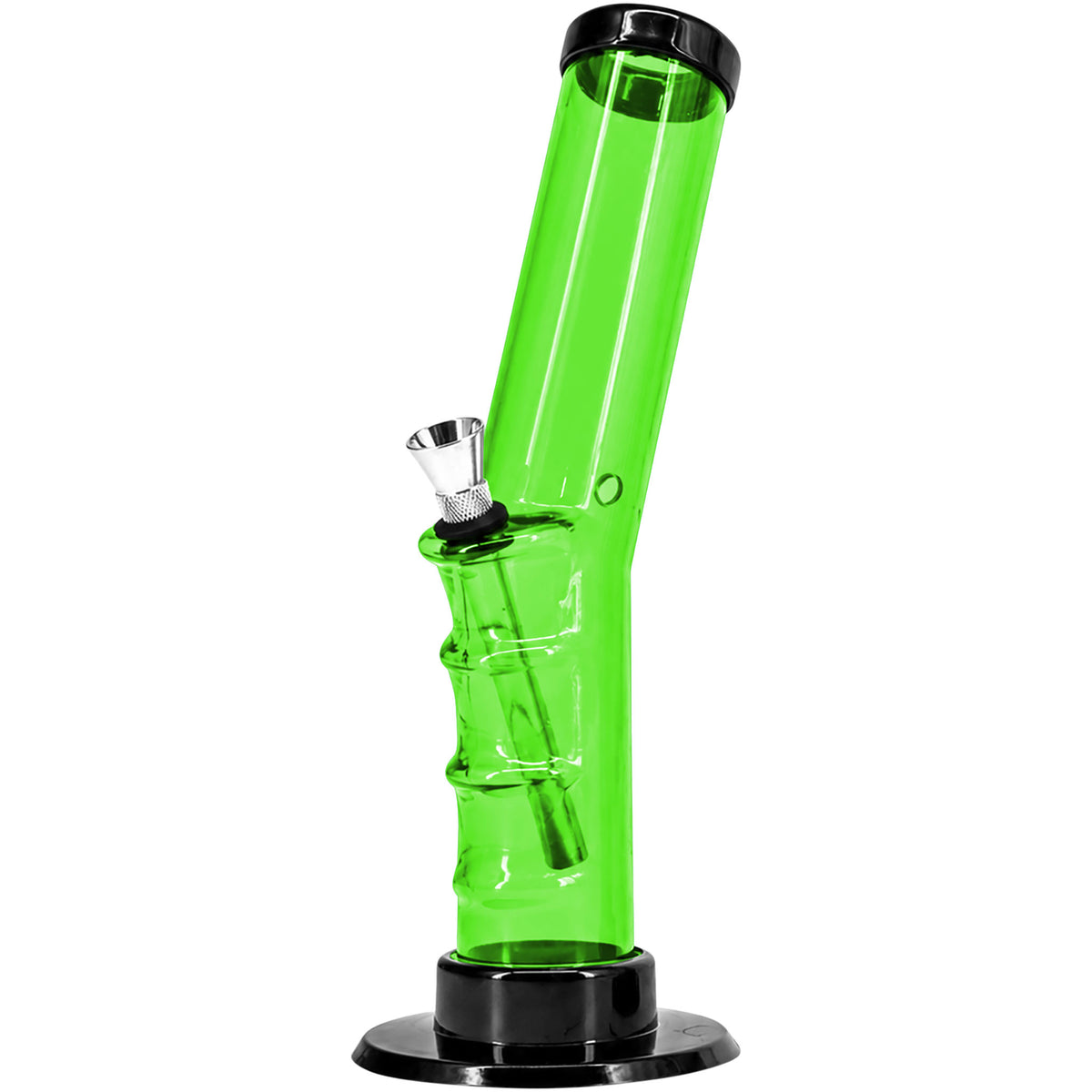 JM Enterprises 9-12" Acrylic Angled Straight Tube Bong - Multiple Colors