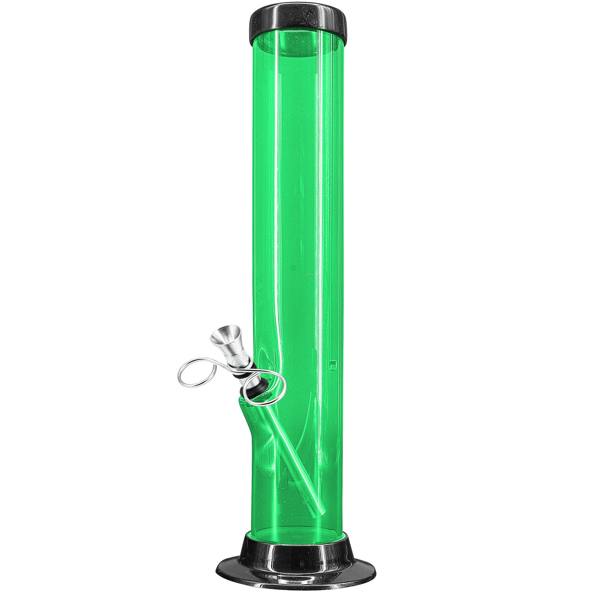 JM Enterprises 6-9-12-15" Acrylic Straight Tube Basic Bong - 2" Tube Diameter - Multiple Colors