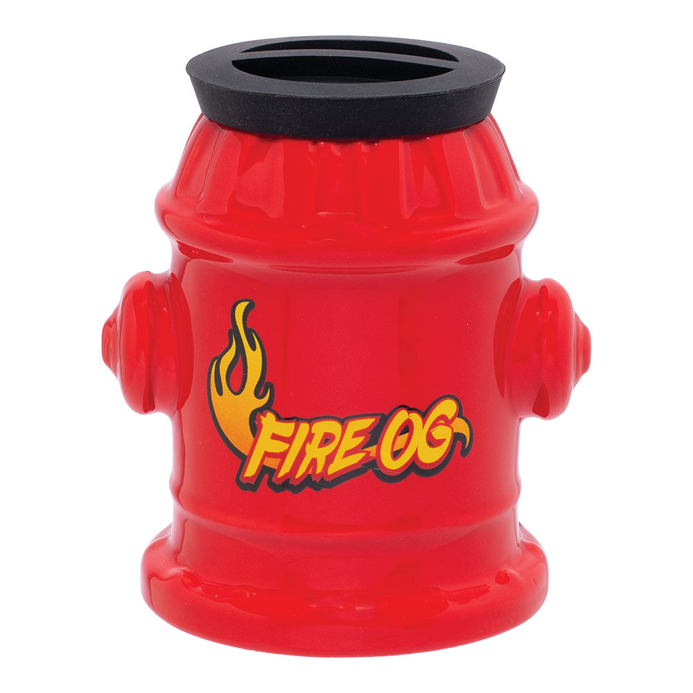 Fujima Fire Hydrant Ceramic Stash Jar - 5" Front View with Fire OG Decal