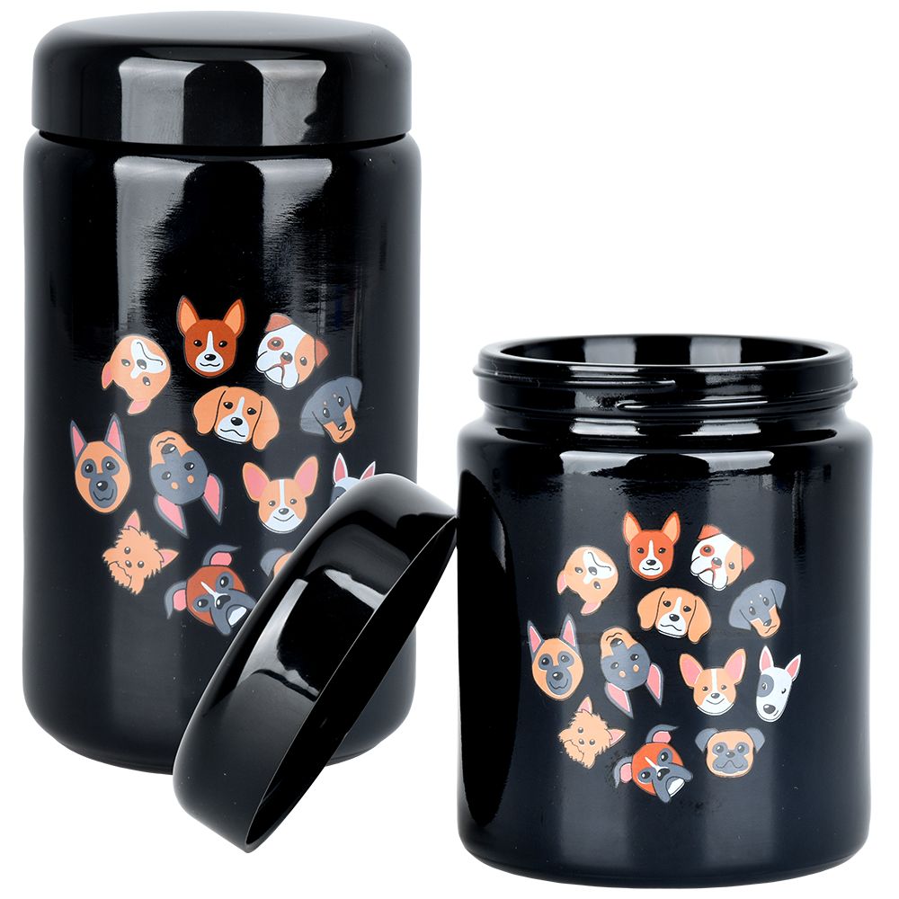 Pulsar 420 Jars UV Screw Top with Woof Pack design, airtight storage, front and open view