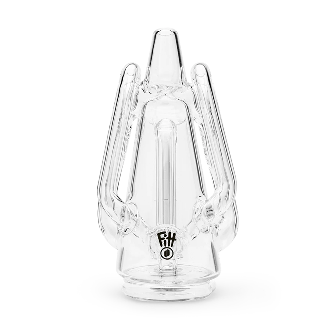 Puffco x Ryan Fitt Recycler Glass Attachment for Peak & Peak Pro, Front View on White Background