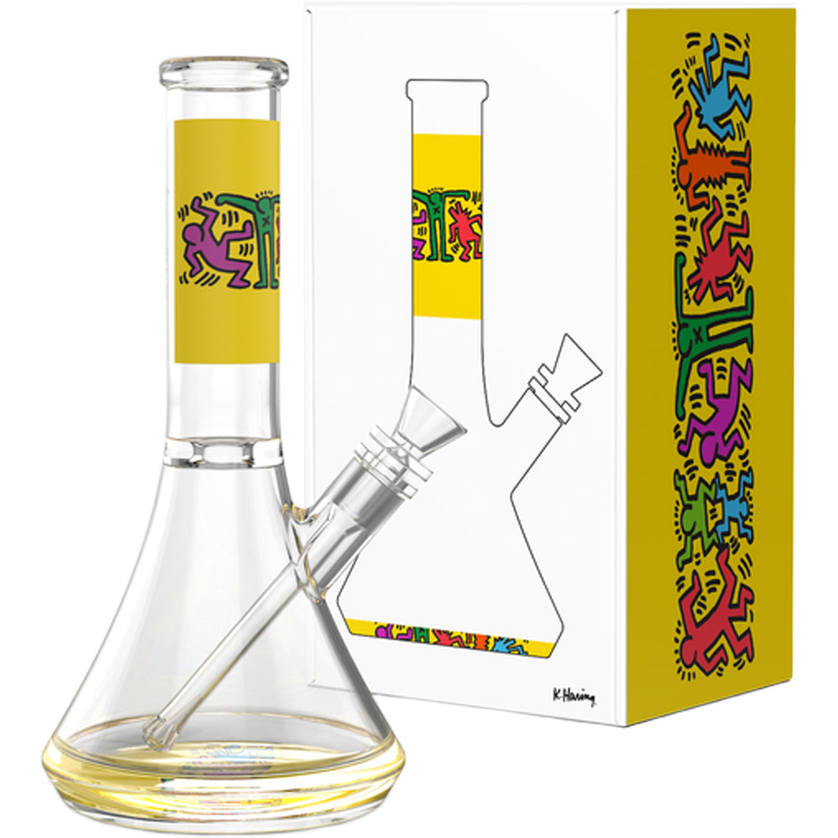 K.Haring Glass Water Pipe