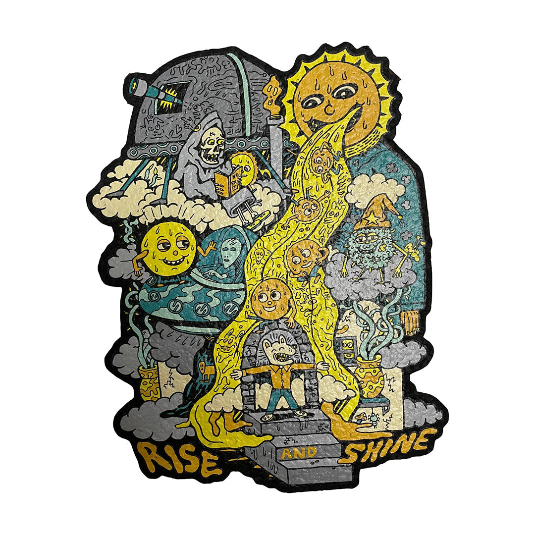 East Coasters 12" Dab Mats with Killer Acid Rise and Shine Design, Protective Accessory for Dab Rigs