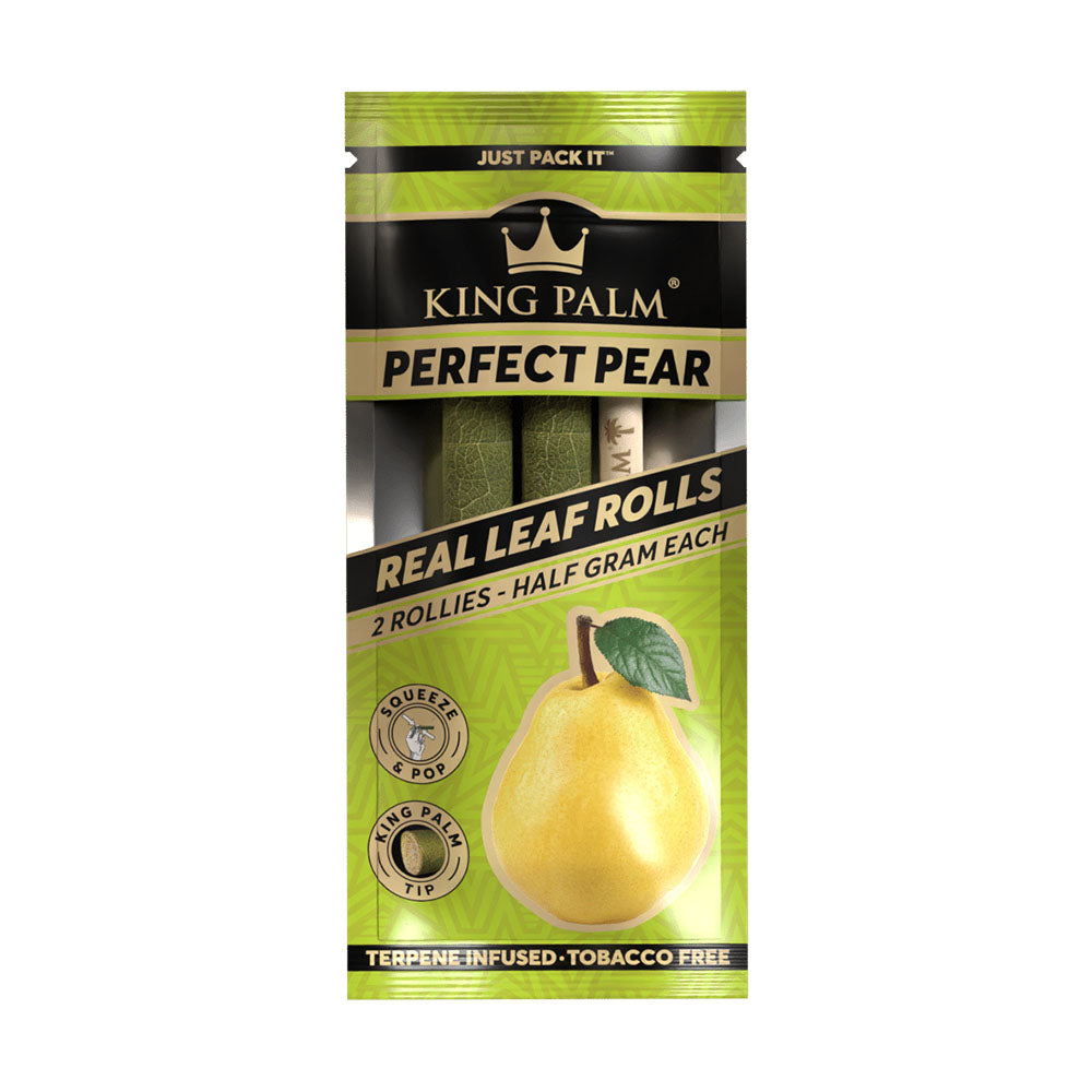 King Palm Rollie 2-Pack Perfect Pear Flavored Hand Rolled Leaf with Humidity Control Seal