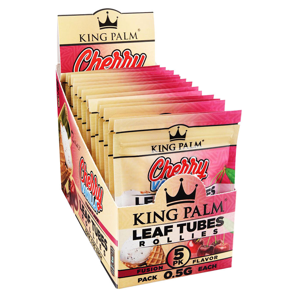 King Palm Rollie Cherry Vanilla Hand Rolled Leaf 5-Pack Display Front View