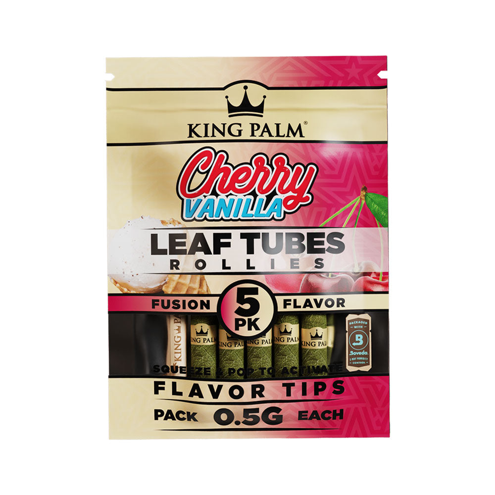 King Palm Cherry Vanilla Rollie Leaf Tubes 5-Pack Display Front View