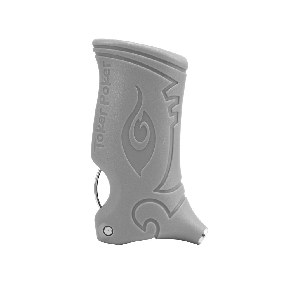 Toker Poker Lighter Sleeve in Gray, Front View, with Poker and Tamper Tools