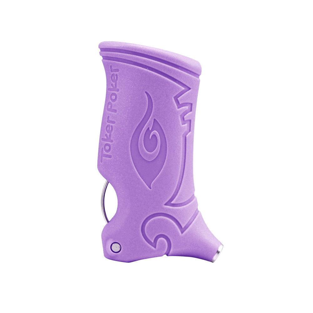 Toker Poker Lighter Sleeve in Lavender - Front View with Keychain Feature