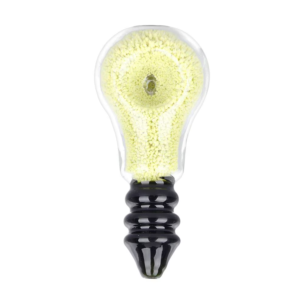 Light Bulb Glow In The Dark Glass Hand Pipe | 3.5" | Colors Vary