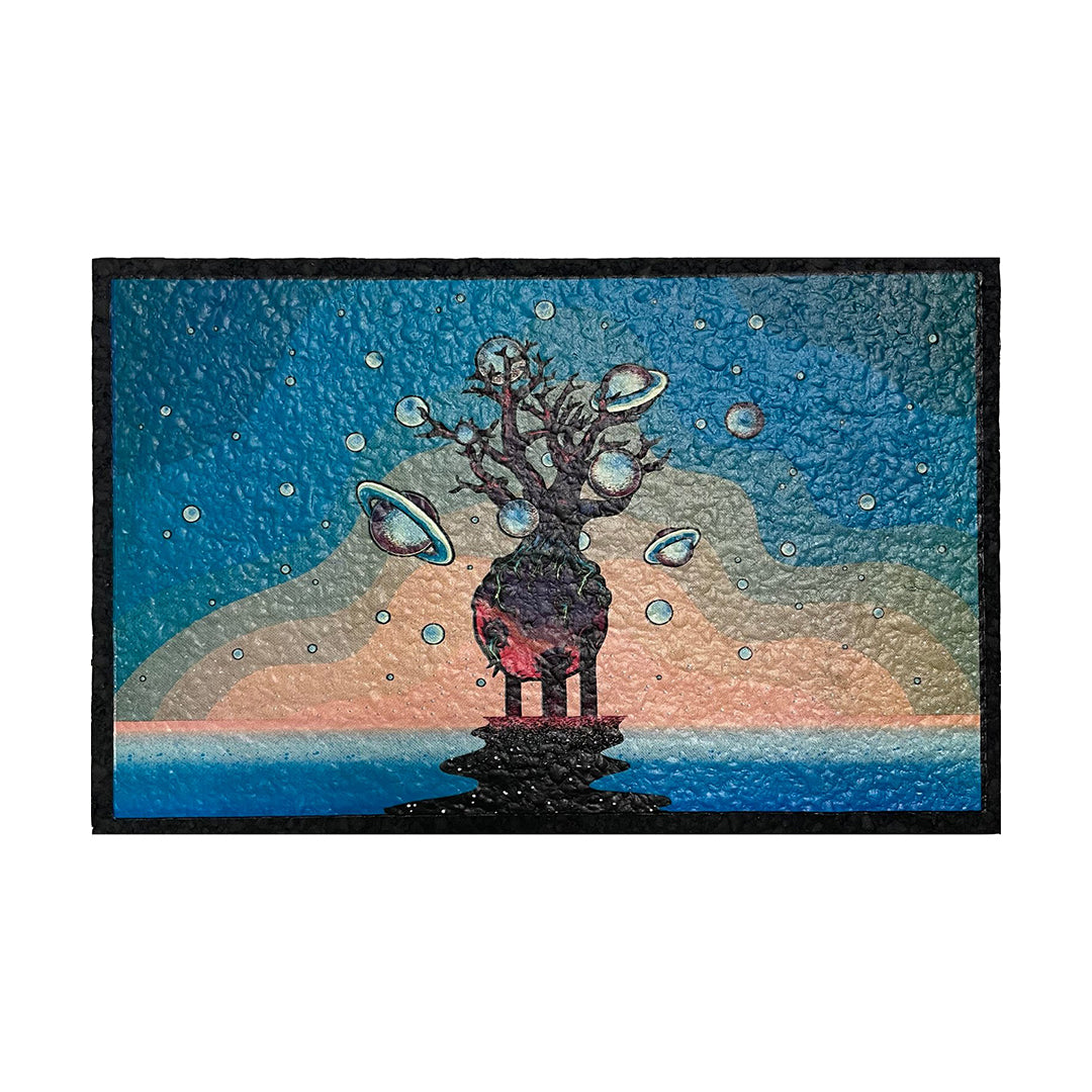 East Coasters 7 inch Dab Mat with Light Space design, front view on white background