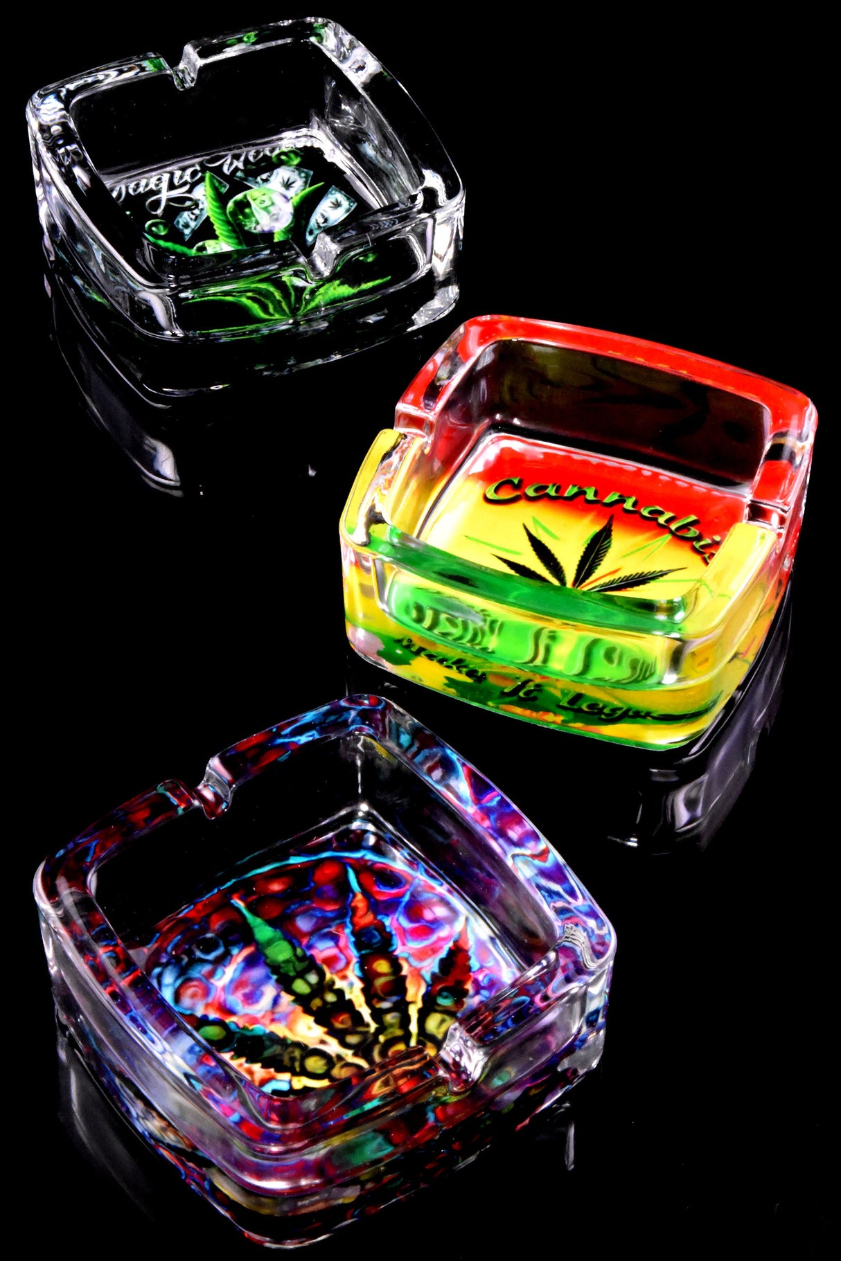 3.5″ Square Glass Ashtray – Pop Designs