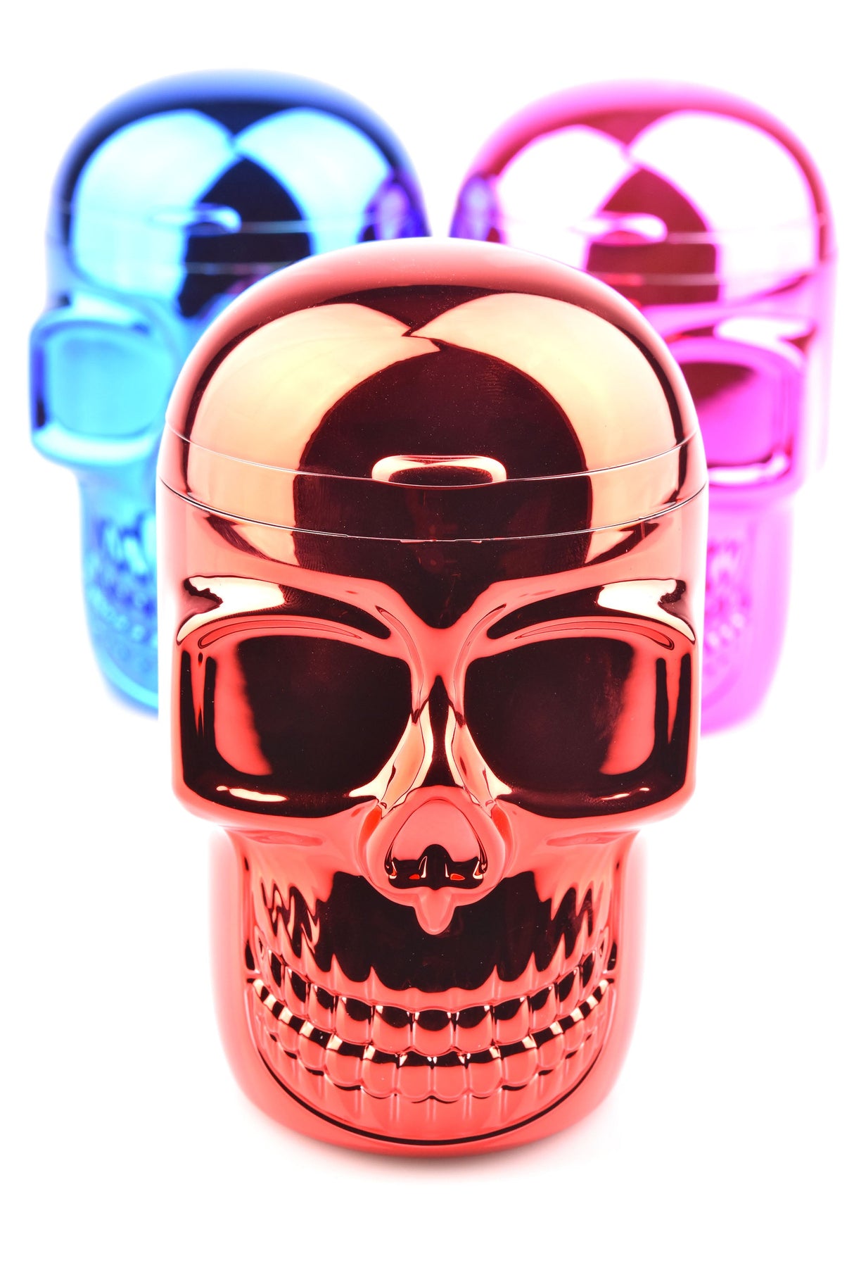 Chrome Skull Ashtray – 3.5″ Plastic - Assorted Colors