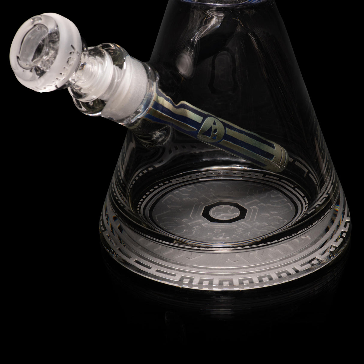 Respire 15" Silver and Blue Frit Beaker Bong