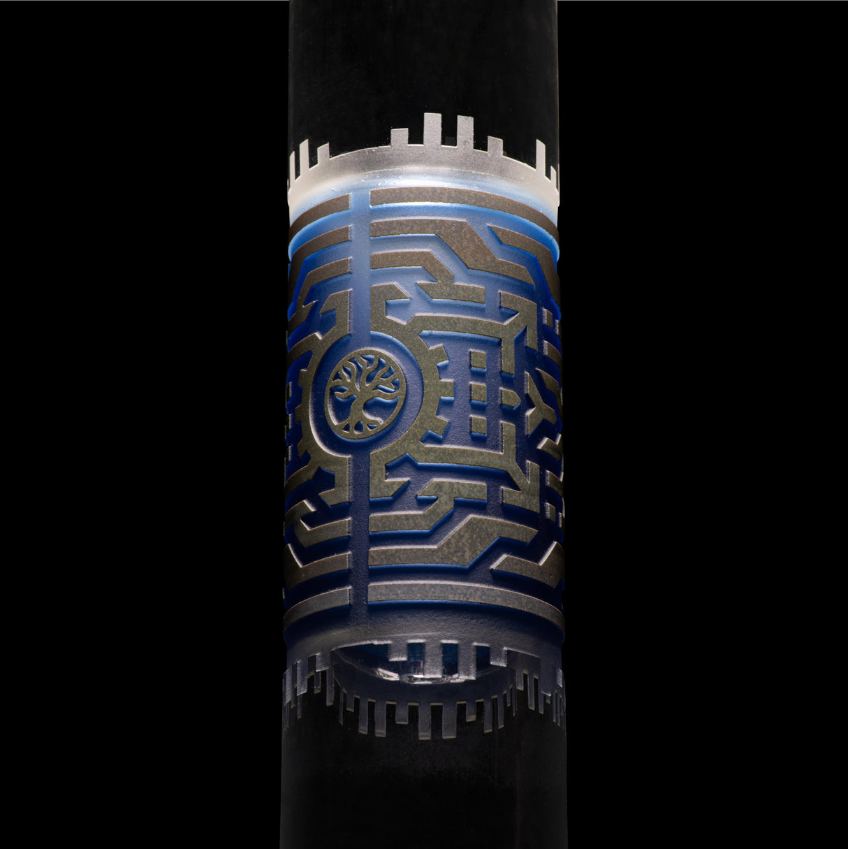 Respire 15" Silver and Blue Frit Beaker Bong