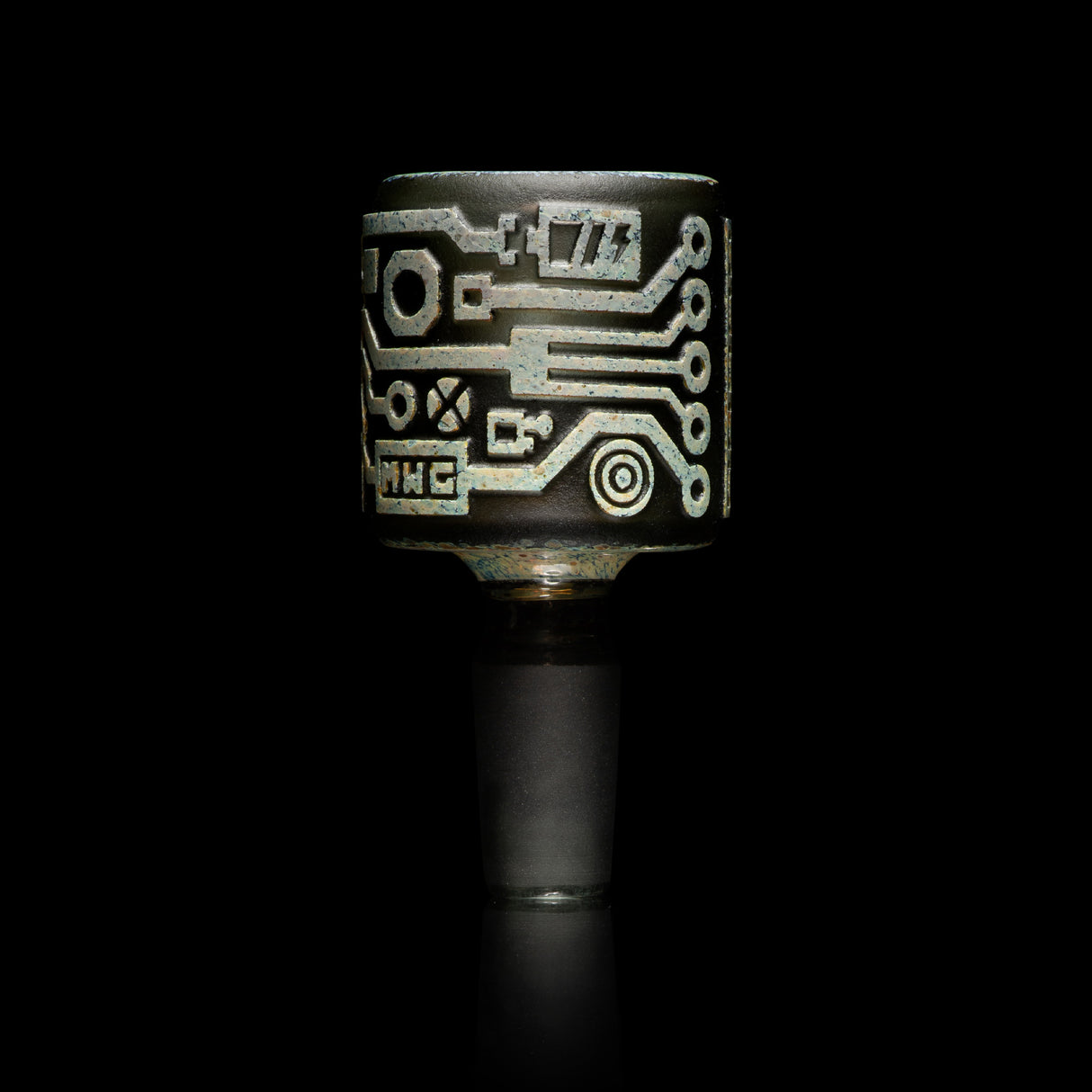 Circuitboard: Shadow Art Smoke and Silver Frit Bowl