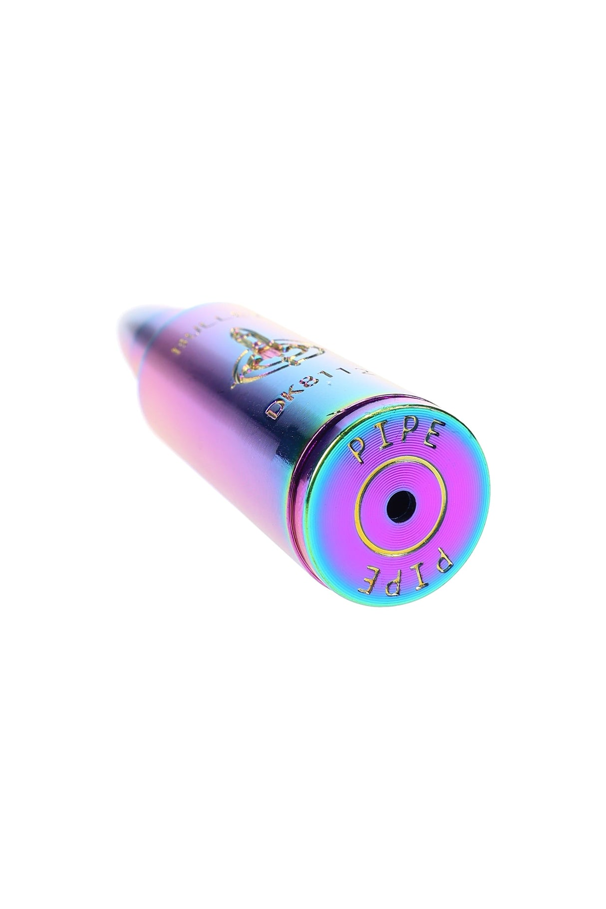 Rainbow Metal Bullet Hand Pipe “Holo Round” – 5 Screens