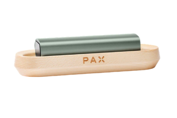 PAX Elegant Maple Wooden Charging Tray with Sleek Vaporizer - Front View